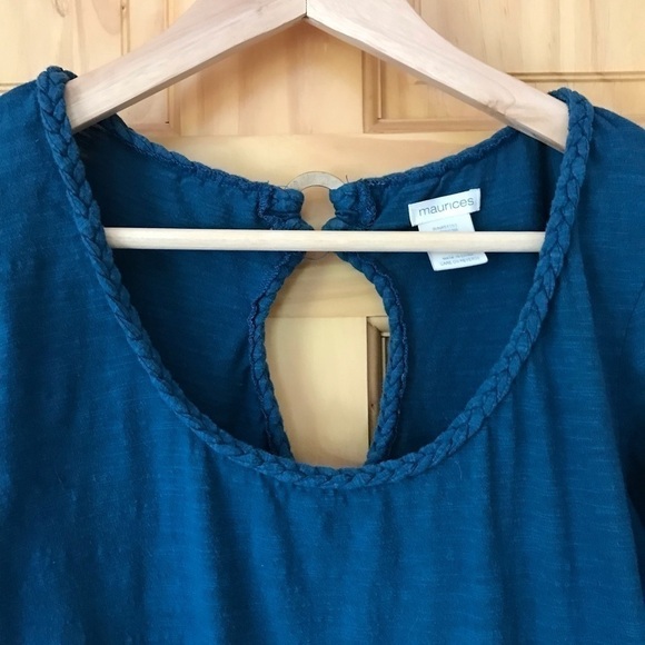 Maurices braid trim scoop neck keyhole back large tunic top - Picture 3 of 10